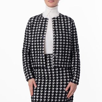 Burberry Houndstooth Pattern Cardigan, Size X-Large