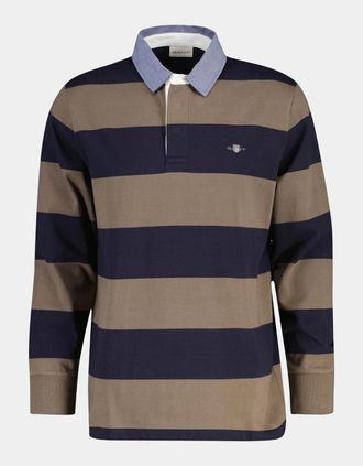 GANT Mens GANT Mens Regular Fit Chambray Stripe Heavy Rugger - 260 Faded Taupe - Size: 40