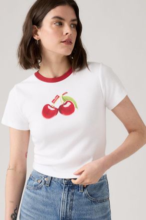 Levi's T-shirt sportiva Essential con stampa - Donna - L - Bianco / Photo Fruit Cherry Bright White