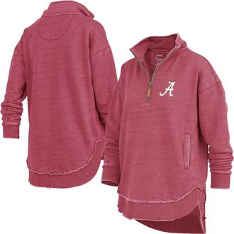 Pressbox Womens Pressbox Crimson Alabama Crimson Tide Northfork Sojourn Poncho Quarter-Zip Sweatshirt at Nordstrom, Size X-Large