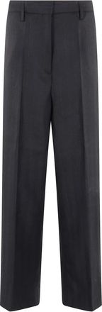 Birgitte Herskind Powel Wool Low Waist Pant - Dames - Wijde Broeken - Zwart - 2XS - Wol - Broeken