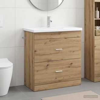 vidaXL Vidaxl Set Di Mobili Per Il Bagno Rovere Artigianale 81 X 40 X