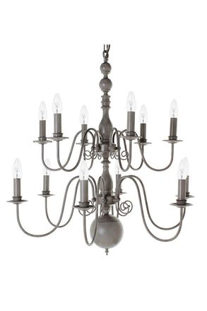 Netlighting Bologna Flemish Light Grey 12 Arm Chandelier