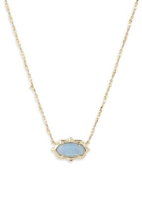 Kendra Scott Elisa Scallop Pendant Necklace in Gold Sky Blue Abalone at Nordstrom