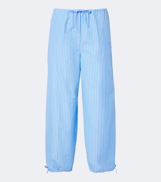 Toteme Pantalones anchos de popel&iacute;n de algod&oacute;n