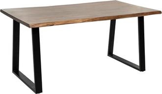 Koketto Home Mesa 160 tapa de madera y patas de metal negro