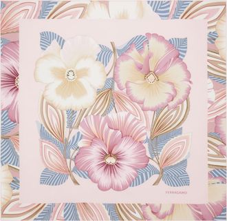 Ferragamo Women Brezza print silk scarf Pink