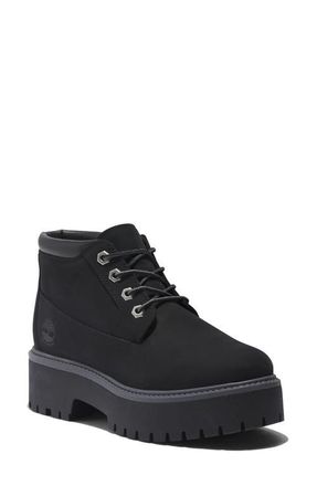 Timberland Stone Street Platform Waterproof Chukka Boot in Jet Black at Nordstrom, Size 9.5