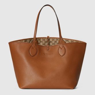 トートバッグ GUCCI Brown Leather Large Gucci Softbit Shoulder Bag Gucci Softbit maxi shoulder bag in brown leather | GUCCI® US