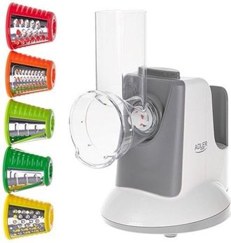 Adler Europe Europe Ad4815 Picadora El&eacute;ctrica De Verduras, Rallador Con 5 Puntas Incluido Rallador, Potencia 150w - Adler