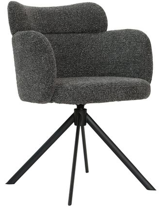 Global Interiors 360° drehbarer Design Esszimmerstuhl Classicon - Chenille Anthrazit