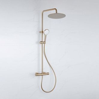 Adema Sparkle 2.0 regendoucheset - thermostaat hoofddouche - 20cm - handdouche - 3 standen - goud mat