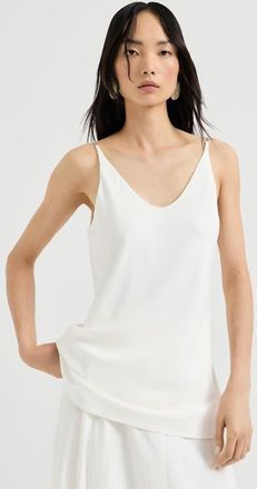 Brunello Cucinelli Top with shiny straps in White at Nordstrom, Size Xx-Large Eu
