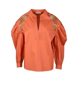 Twin-Set Pink Cotton-Blend Crew Neck Sweater