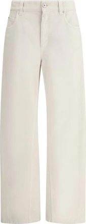 Brunello Cucinelli Klassieke Five-Pocket Jeans - Dames - Loose Fit Jeans - Wit - M - Wol - Jeans