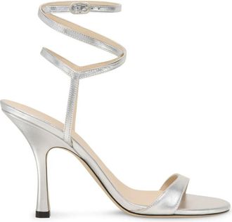 Stuart Weitzman Nudist Wrap 100 - Dames - Sandalen met hakken - Grijs - 36 EU - Schoenen