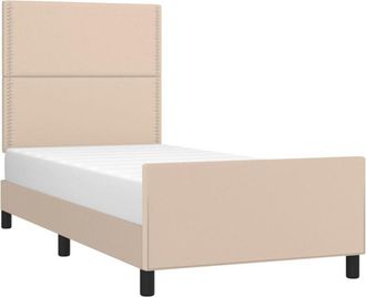 vidaXL Vidaxl - Estructura cama sin colchón cuero sintético capuchino 90x200 cm