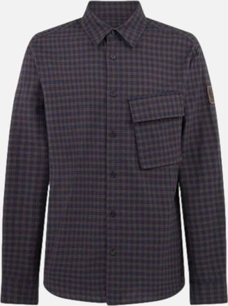 Belstaff Mens Belstaff Scale Shirt DK Ink/Major Brown - Navy - Size: 44/Regular