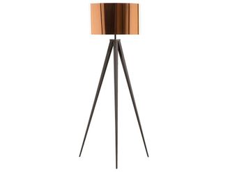 Beliani L&aacute;mpara de pie metal cobrizo