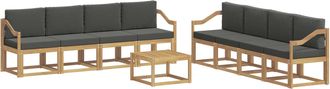 vidaXL Conjunto De Sof&aacute;s De Exterior 9 Uds. Blanco Y Antracita Vidaxl