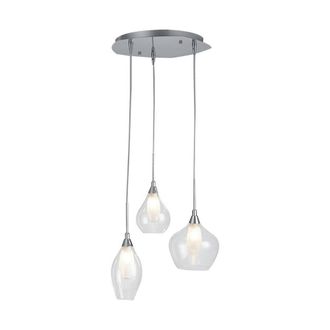 Netlighting SKYLINE 3 Light Cluster Pendant Ceiling Light Transparent 35x22.5cm in Grey | Size: 35x22.5 cm