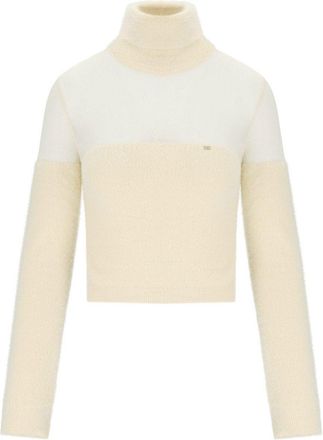 Elisabetta Franchi MAGLIONE DOLCEVITA CROP MILK ELISABETTA FRANCHI