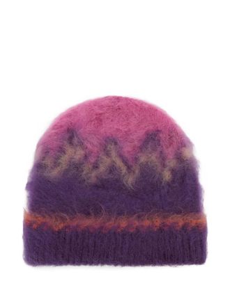Isabel Marant Alessa wool beanie - women - Mohair/Polyamide/Wool - OS - Purple