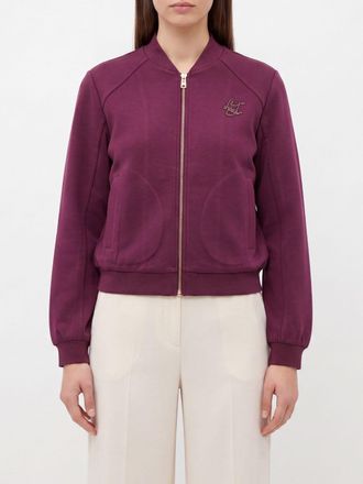 Liu Jo Felpa con zip in misto cotone e logo di strass