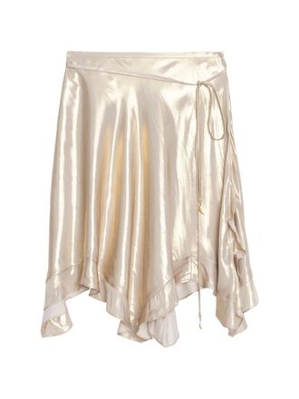 Zadig&Voltaire Jetos ruffled satin mini skirt - women - Polyester/Satin - 34 - Neutrals