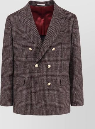 Brunello Cucinelli prince of wales wool blend blazer