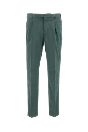 PT01 Slim-Fit Green Trousers in Lightweight Stretch Cotton Gabardine