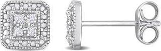 Delmar Pavé Diamond Square Stud Earrings - 0.08ct. in Silver at Nordstrom Rack