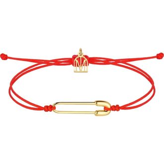 Mantra Safety Pin Protection bracelet in Yellow Gold at Nordstrom