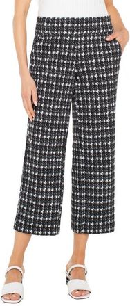 Liverpool L.A. Mabel Smudged Houndstooth Crop Stovepipe Pants in Black/White Smudged Check at Nordstrom, Size X-Large P