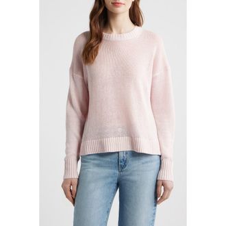 Madewell Linen Drop Shoulder Sweater in Pink Blush at Nordstrom, Size Xx-Large