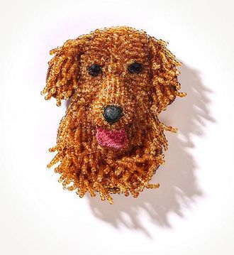 Deepa Gurnani Golden Retriever Brooch