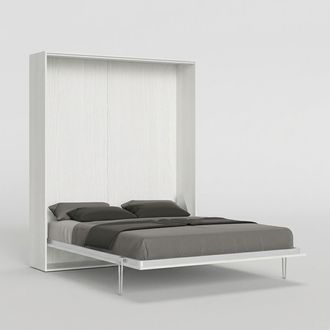 Itamoby Cama Abatible De Matrimonio Armario Pared Blanco 160 X 190 Cm Kentaro