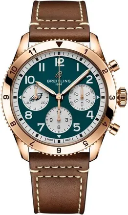 Breitling Classic Avi Chronograph Automatic Green Dial Mens Watch R233802A1L1X1