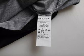 Dolce & Gabbana Black White Jazz Print Cotton Short Sleeves Mens T-shirt