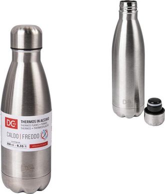 Trade Shop Trade Shop - Borraccia Termica In Acciaio Satinato Bottiglia Termos 350ml Casa 21.5cm 0217459