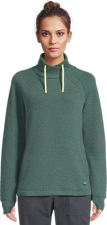 L.L.Bean Ridgeknit Crossneck Pullover Womens Clothing Forest Spruce : MD, Lyocell/Polyester/Spandex
