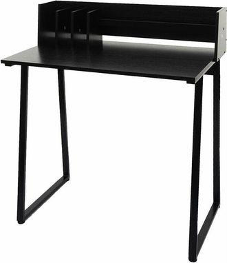 Hhg nunca usado] Mesa consola 770, mesa teléfono, 82x51cm Estructura 3D, metal mdf, negro