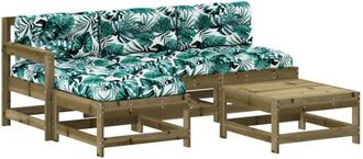 vidaXL Juego De Muebles Jard&iacute;n 5 Pzas Y Cojines Madera Pino Impregnada Vidaxl