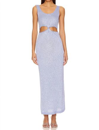 Jonathan Simkhai Rayne Cut Out Tank Dress In Marina Blue