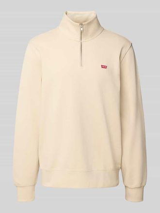 Levi's Sweatshirt mit Troyer-Kragen und Logo-Patch in Beige, Gr&ouml;&szlig;e XL