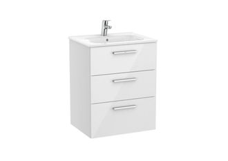 Roca Roca - Mueble Base 3 Cajones + Lavabo Unik Family Victoria Color: Blanco - Medidas: 805x453x741 Mm