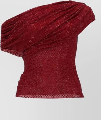 Self Portrait asymmetric rhinestone top