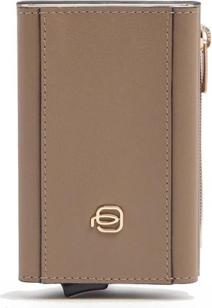 Piquadro Compacte Portemonnee met Pop-Up Kaarthouder - Dames - Portefeuilles - Bruin - ONE Size - Leer - Accessoires