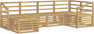 vidaXL Conjunto De Sof&aacute;s De Exterior 6 Uds. Blanco Poli&eacute;ster Vidaxl