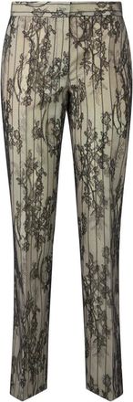 Moschino Broek met hoge taille en aansluitende pasvorm - Dames - Slim Fit Broeken - Veelkleurig - XL - Katoen - Broeken